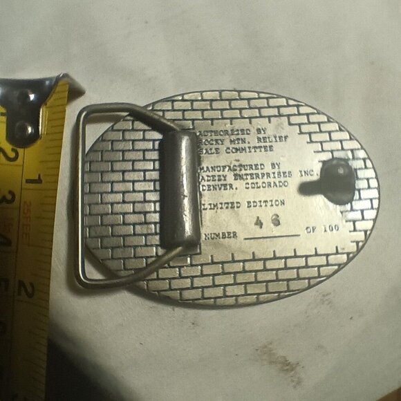 Vintage 1980s Belt Buckle Adezy Rocky Mountain MCC RELIEF SALE 1989 Mennonite - Picture 5 of 5